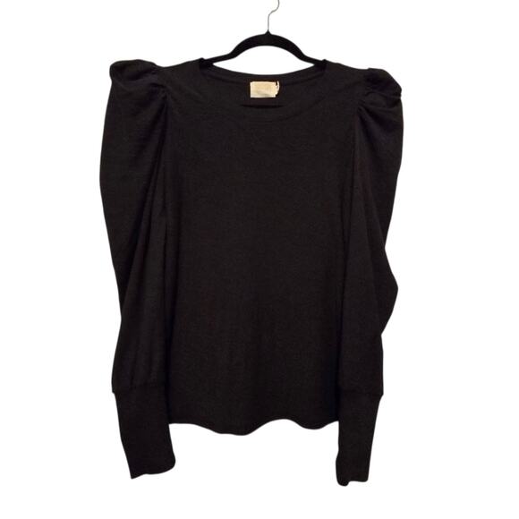 Nation LTD Tops - Nation LTD Puff Sleeve Top Womens XS Black Pima Cotton Quiet Luxury Minimalist